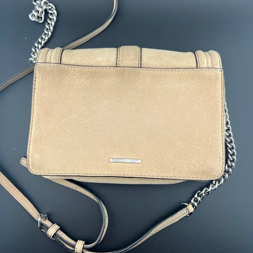 Rebecca‎ Minkoff Love Crossbody Bag Suede Floral Embroidered Silver Hardware